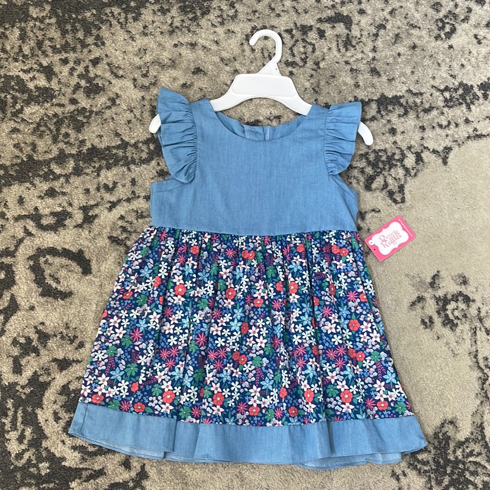 Ric Rac Ruffles denim and flower shirt - NEW with tags, size 8